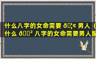 什么八字的女命需要 🦢 男人（什么 🌲 八字的女命需要男人配偶）